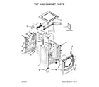 Maytag MHW8000AW0 top and cabinet parts diagram