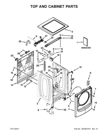 Top and cabinet parts