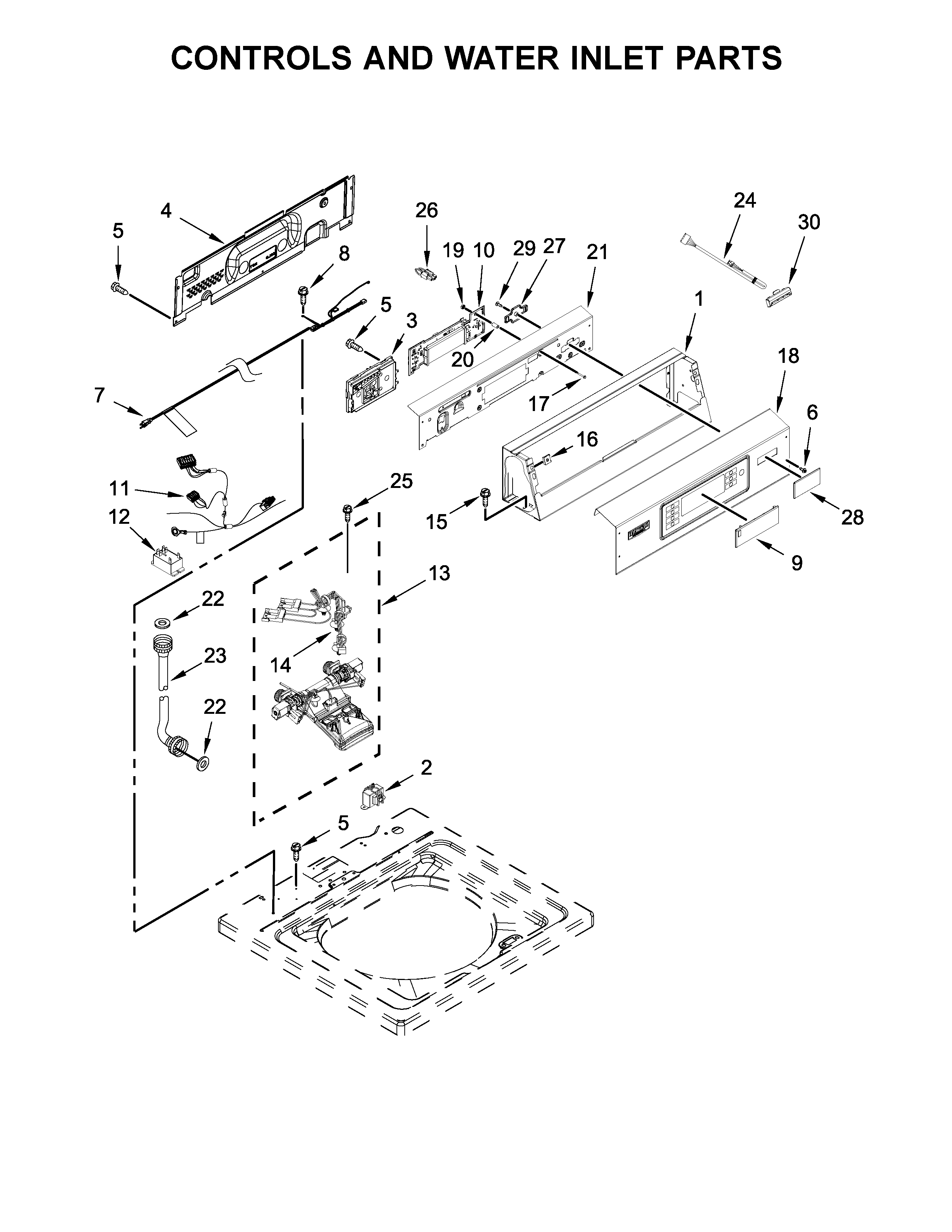 CONTROLS AND WATER INLET PARTS