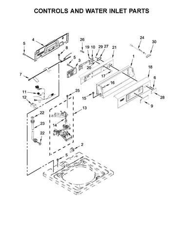 Controls and water inlet parts