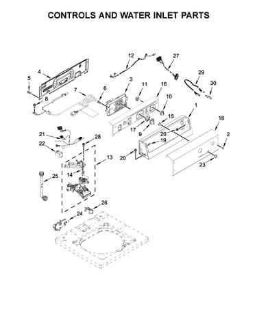 Controls and water inlet parts
