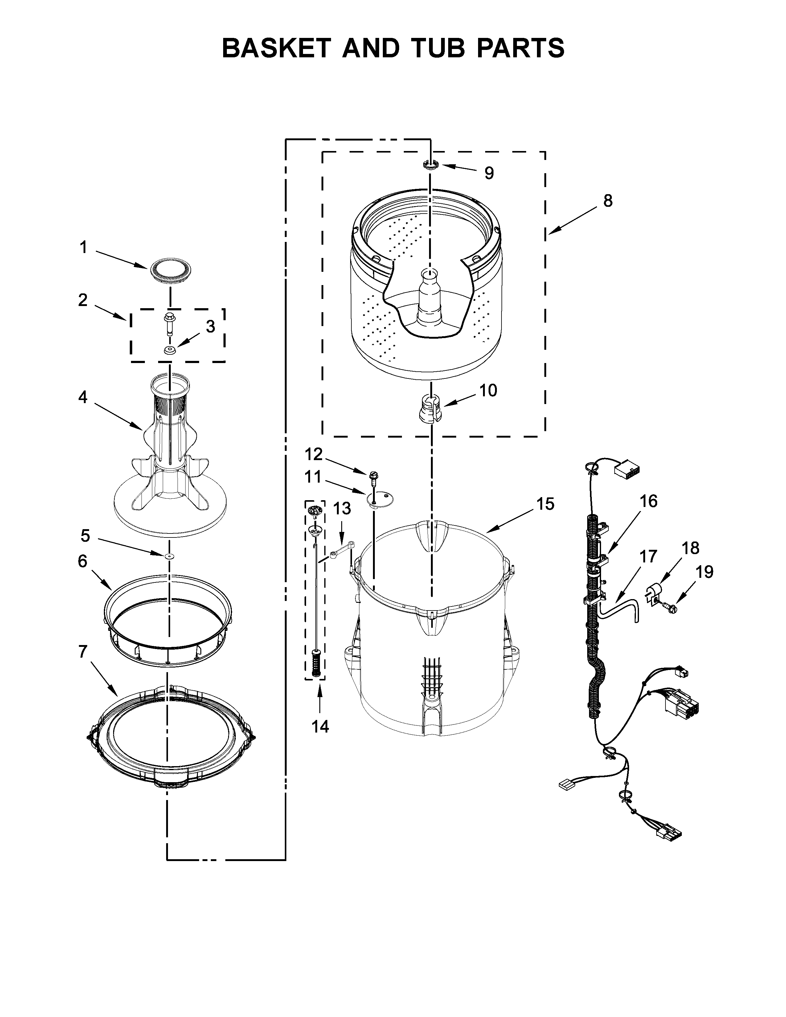 Basket and tub parts