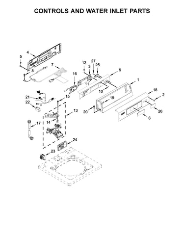 Controls and water inlet parts
