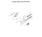 Amana ADB1500ADW4 control panel and latch parts diagram