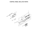Amana ADB1500ADB4 control panel and latch parts diagram