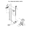 Amana ADB1500ADB4 fill, drain and overfill parts diagram