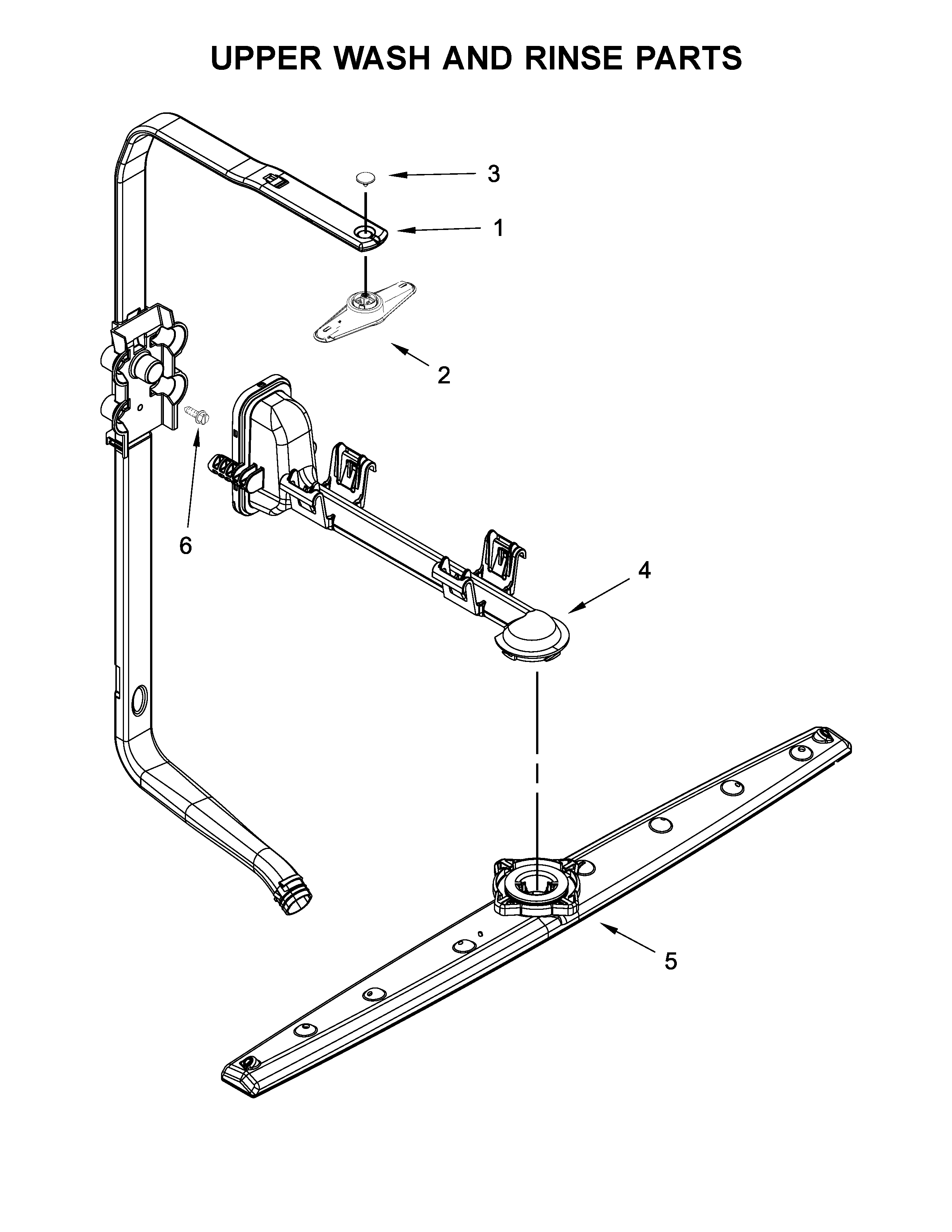 Upper wash and rinse parts