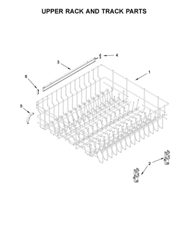 Upper rack and track parts