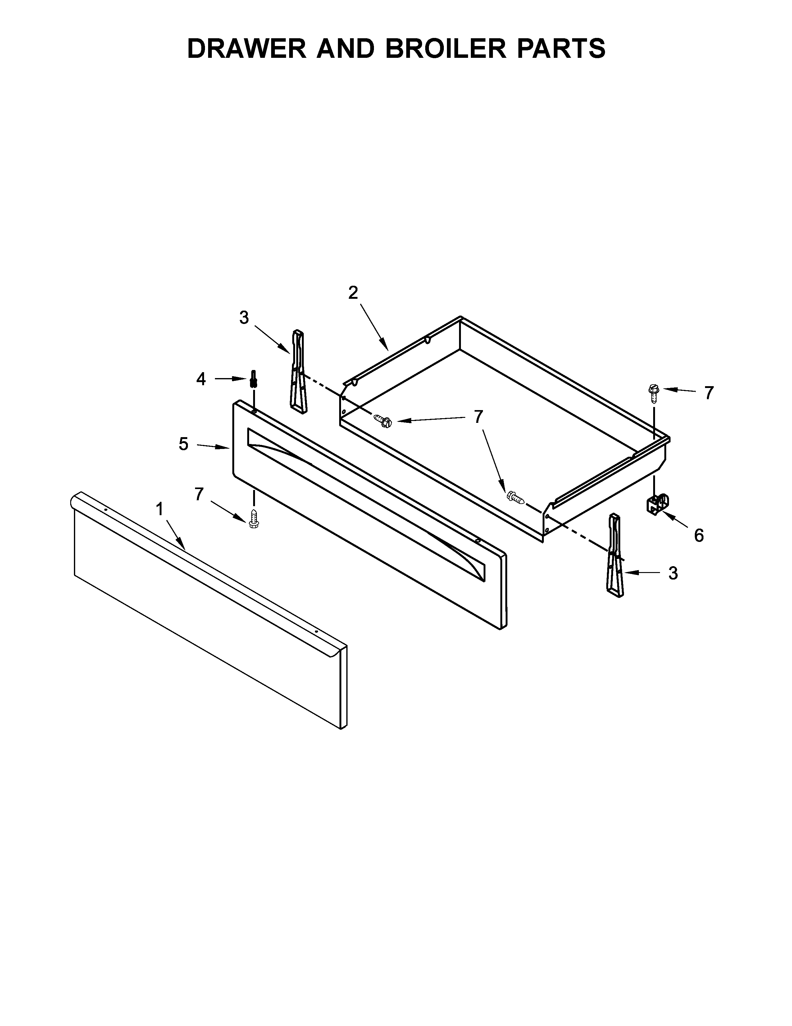 DRAWER AND BROILER PARTS