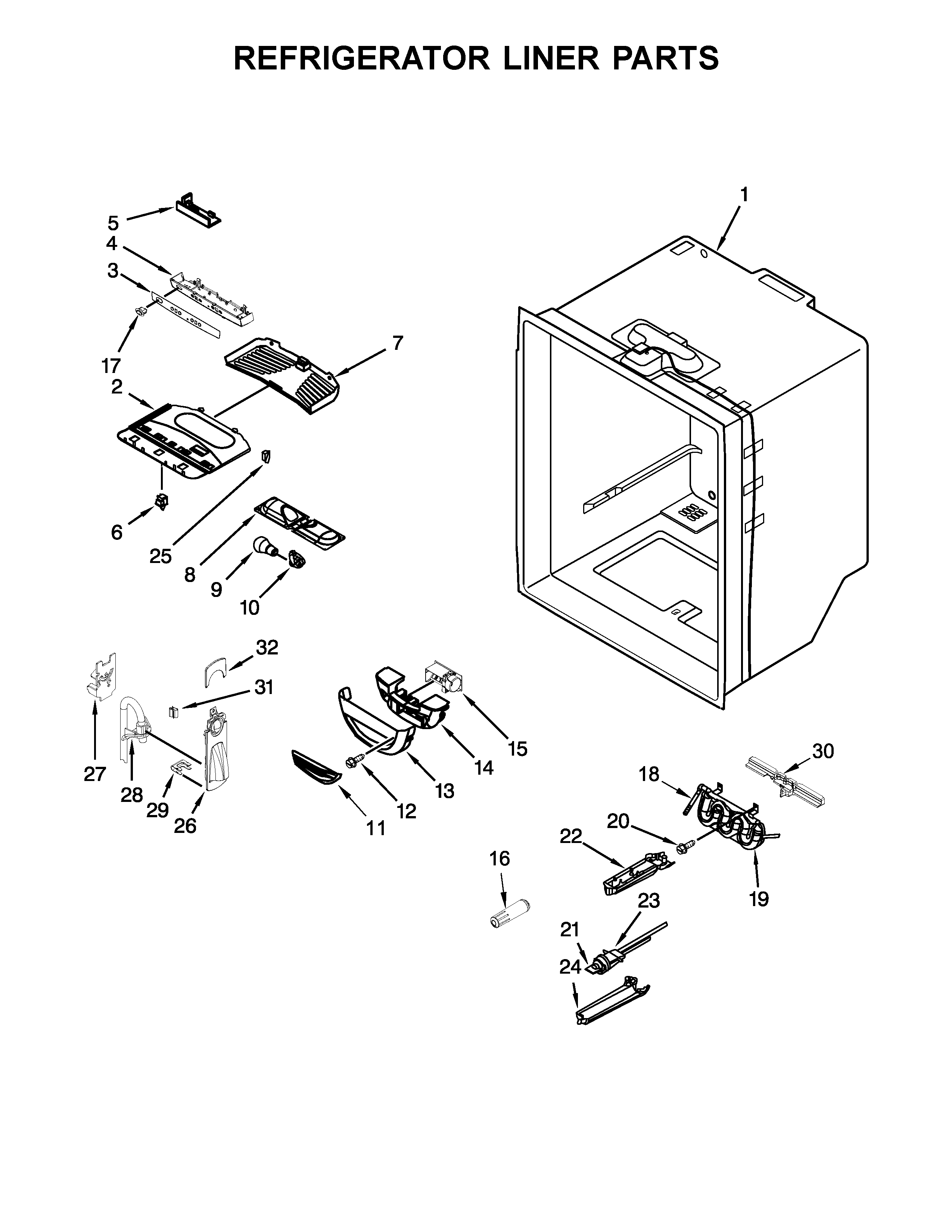 Refrigerator liner parts