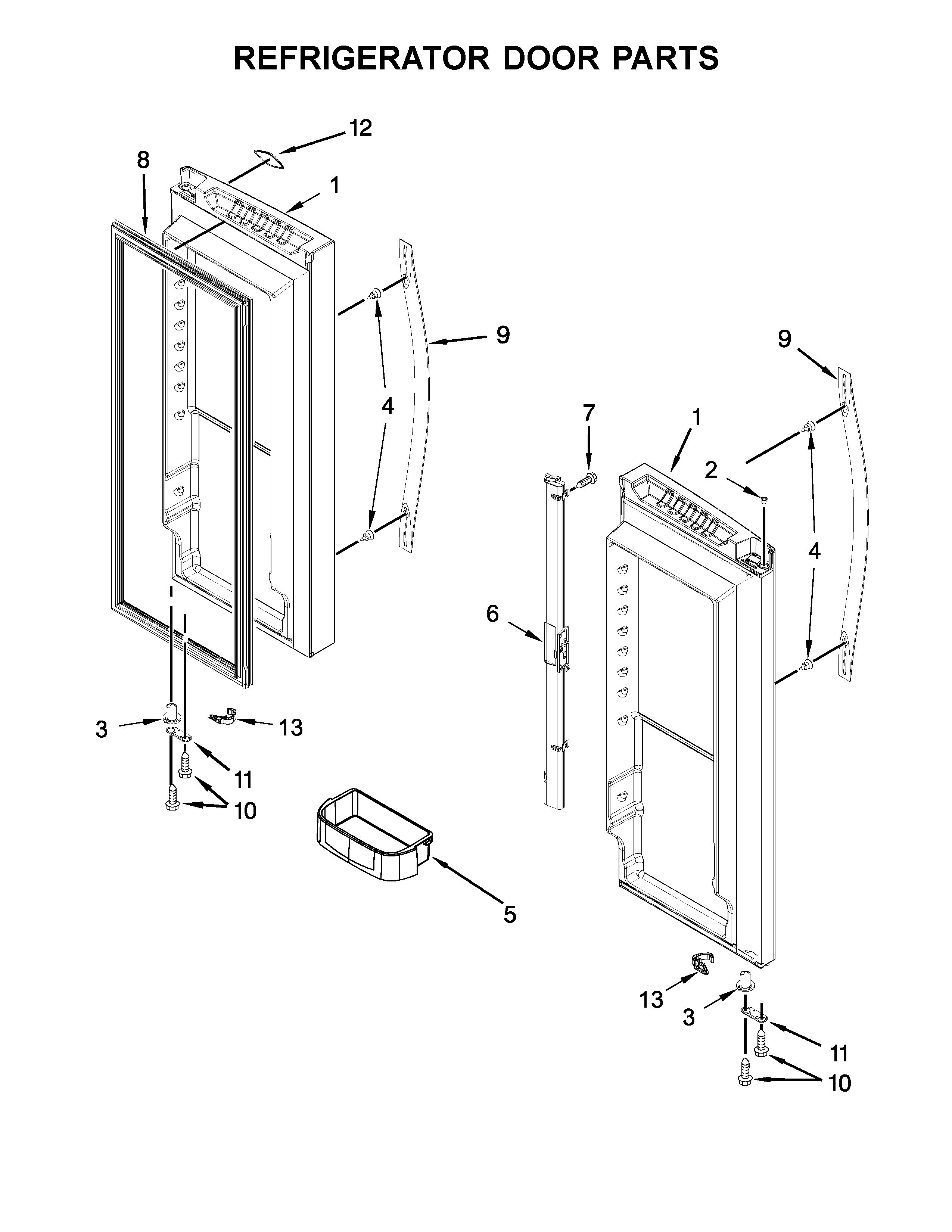Refrigerator door parts