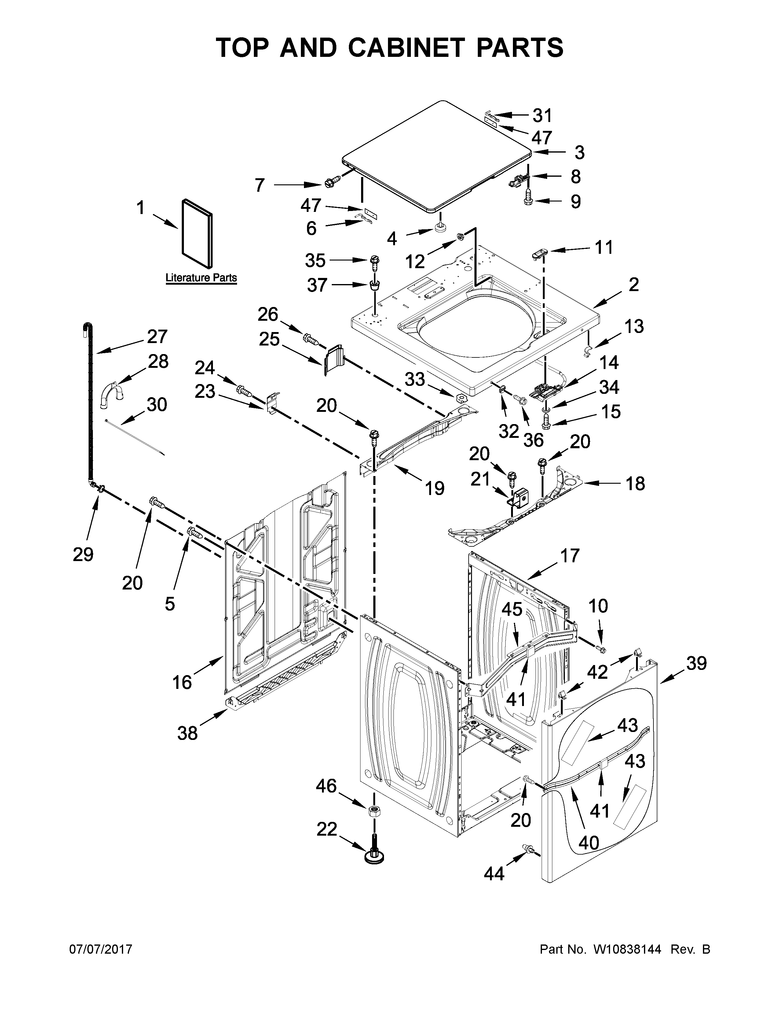 TOP AND CABINET PARTS