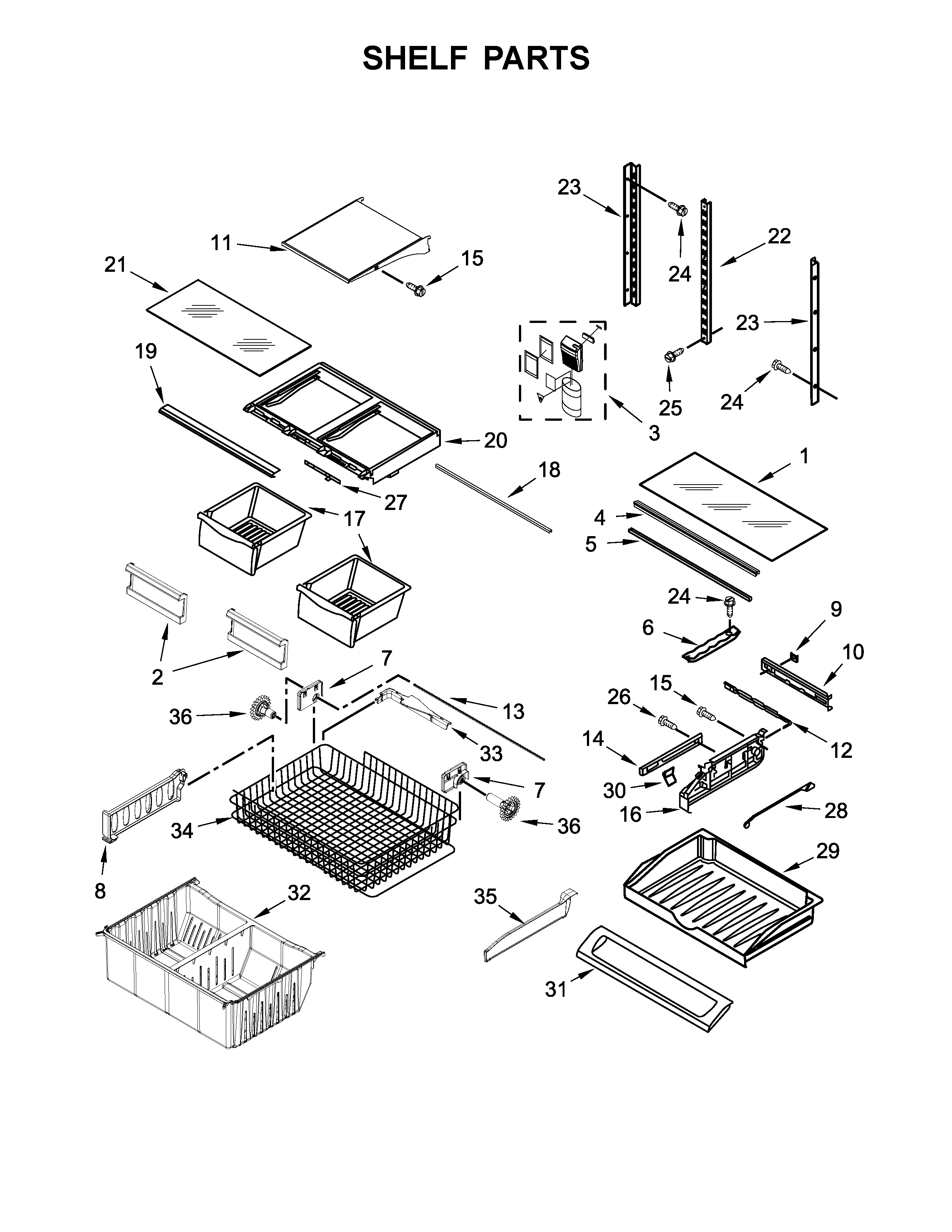 Shelf parts