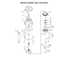 Maytag MVWB765FW1 motor, basket and tub parts diagram