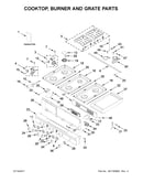 Cooktop, burner and grate parts