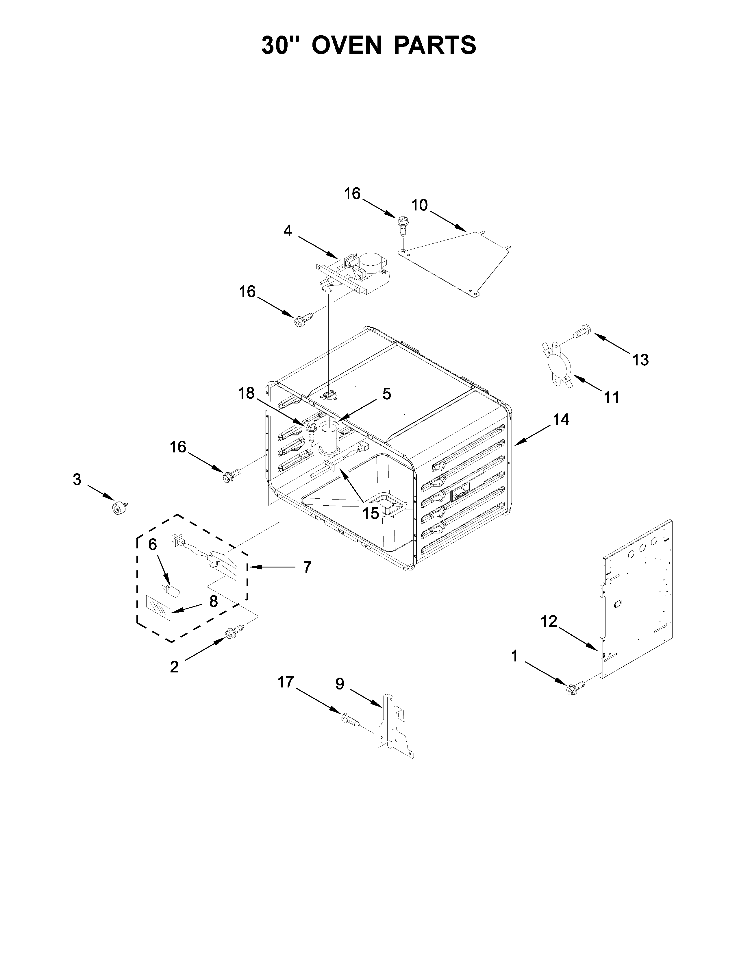 30" OVEN PARTS