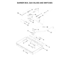 KitchenAid KDRS407VMW01 burner box, gas valves and switches diagram