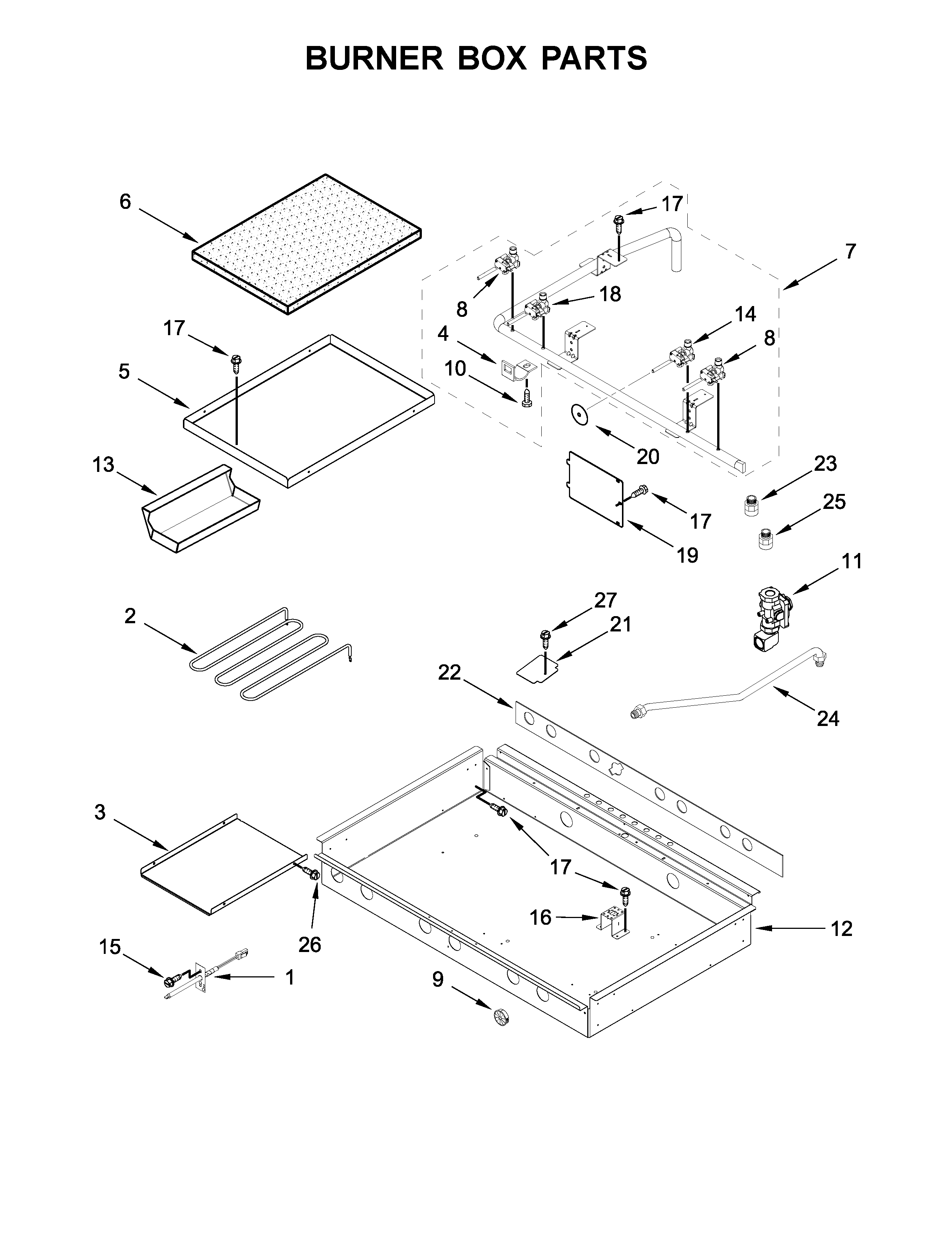 Burner box parts