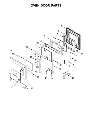 Oven door parts