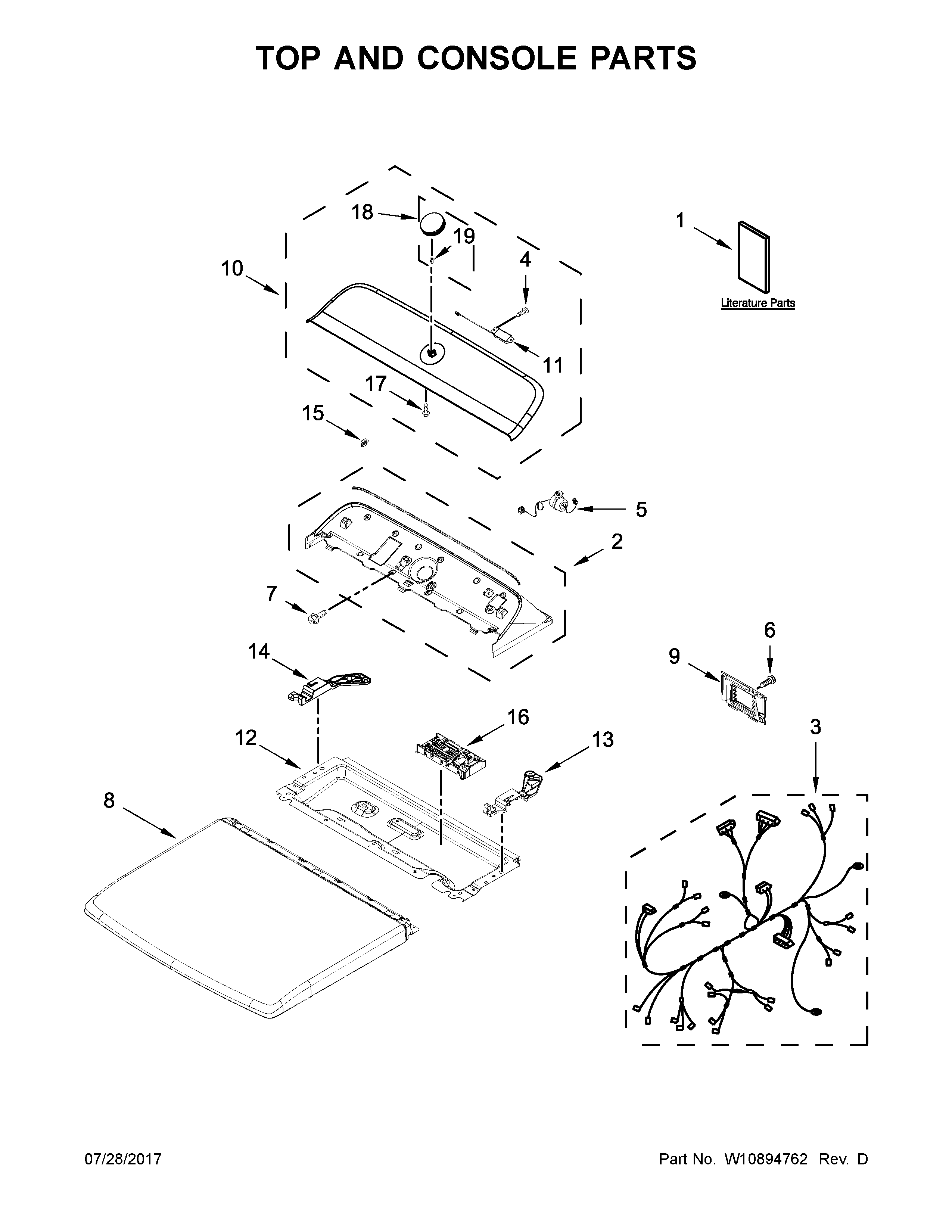 Top and console parts