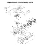 Icemaker and ice container parts