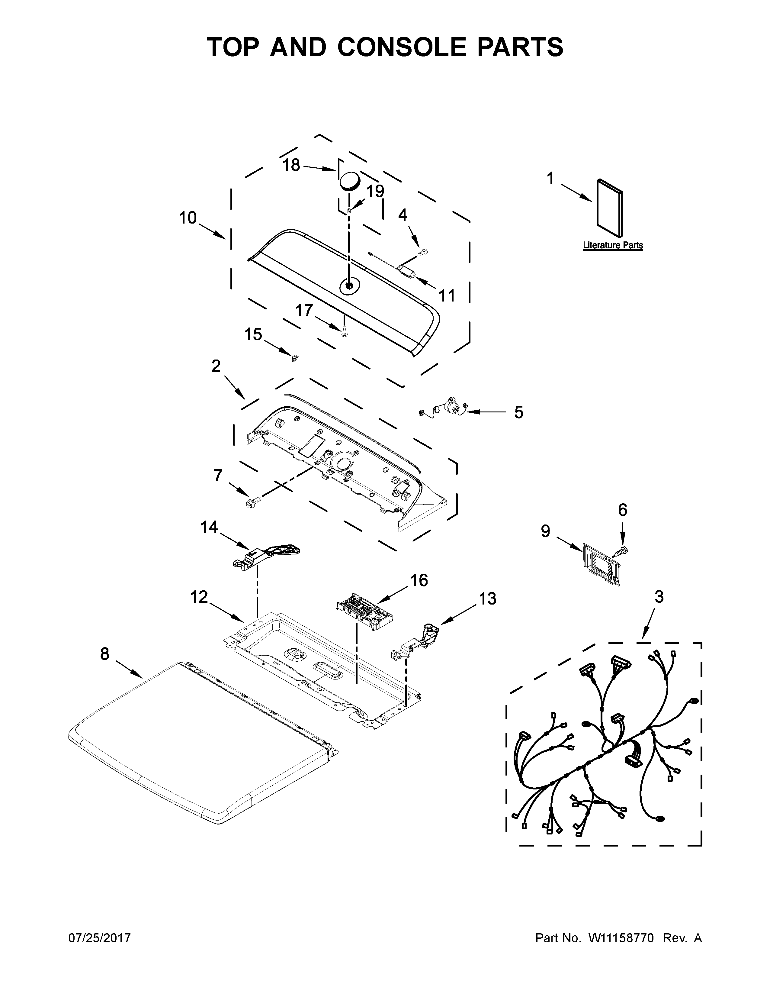 Top and console parts