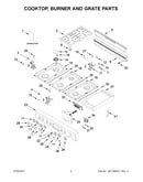 Cooktop, burner and grate parts