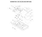 Jenn-Air JLRP548WP01 burner box, gas valves and switches diagram