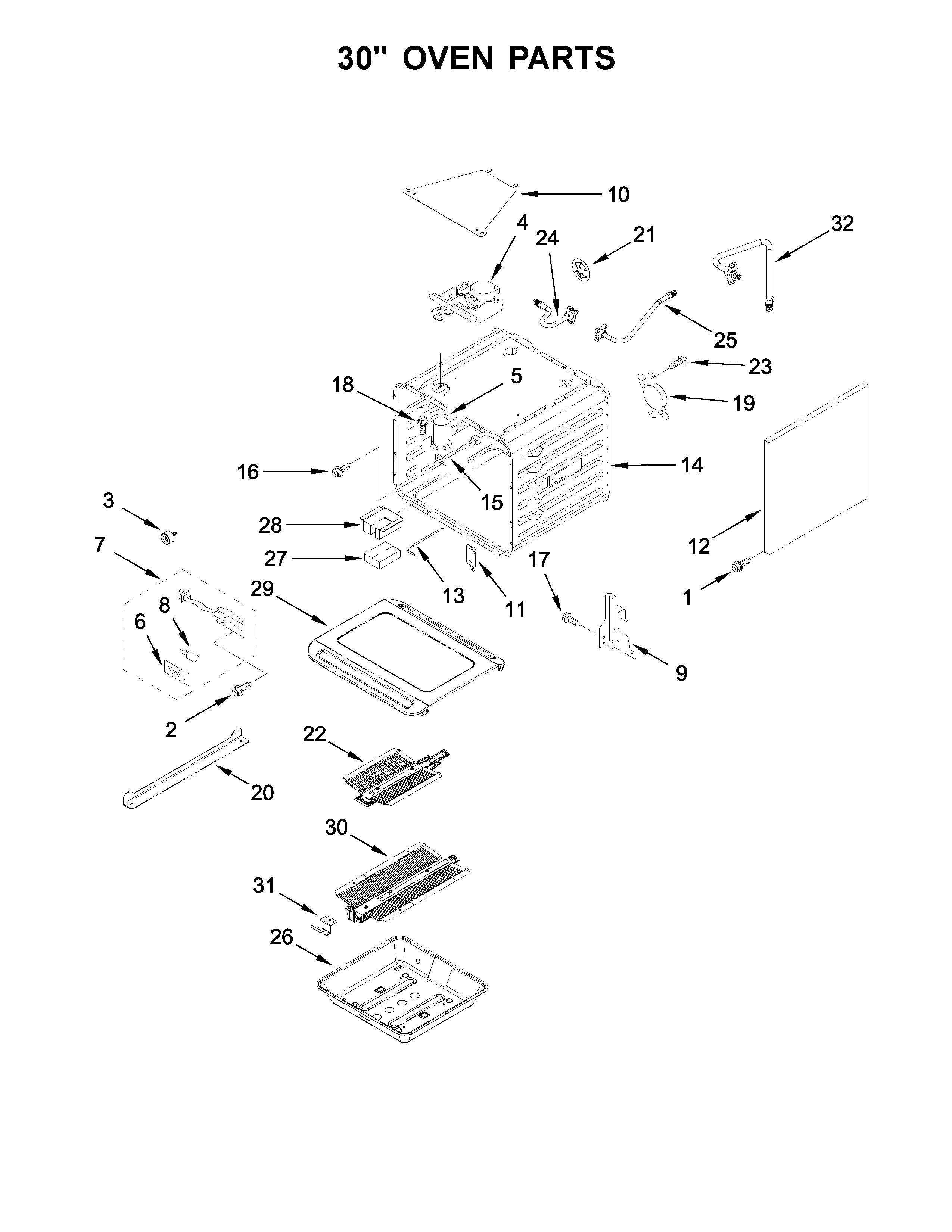 30" oven parts