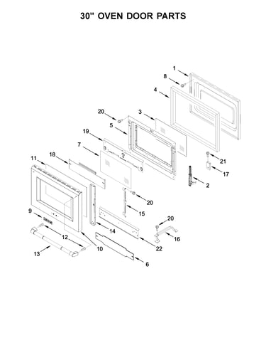 30" oven door parts
