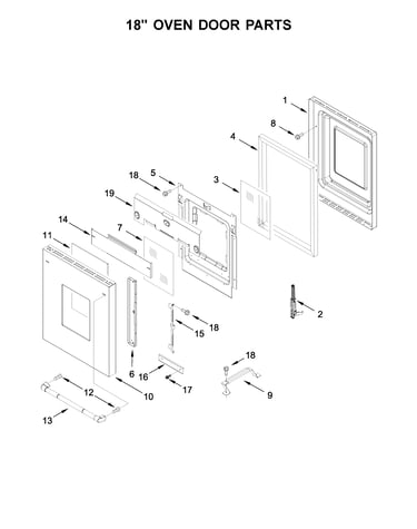 18" oven door parts
