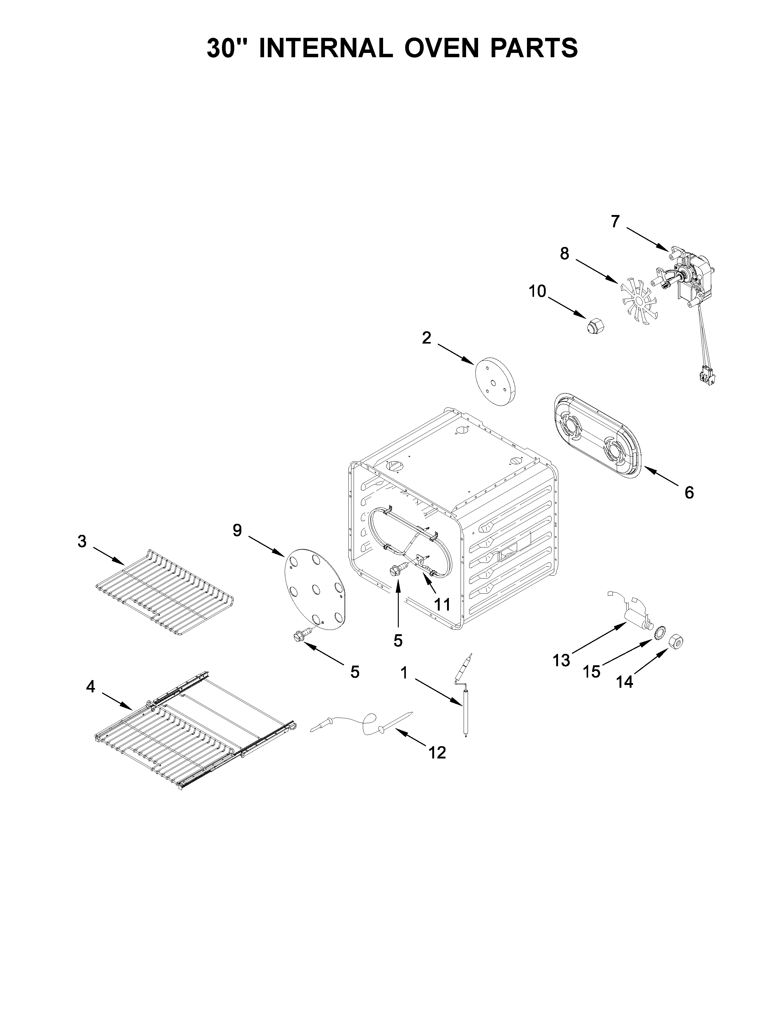 30" internal oven parts