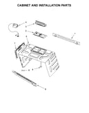 Cabinet and installation parts