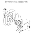 Dryer front panel and door parts