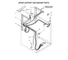Whirlpool WET4024EW0 dryer support and washer parts diagram