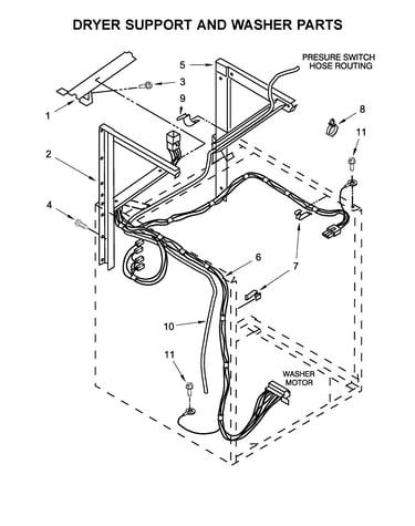 Dryer support and washer parts