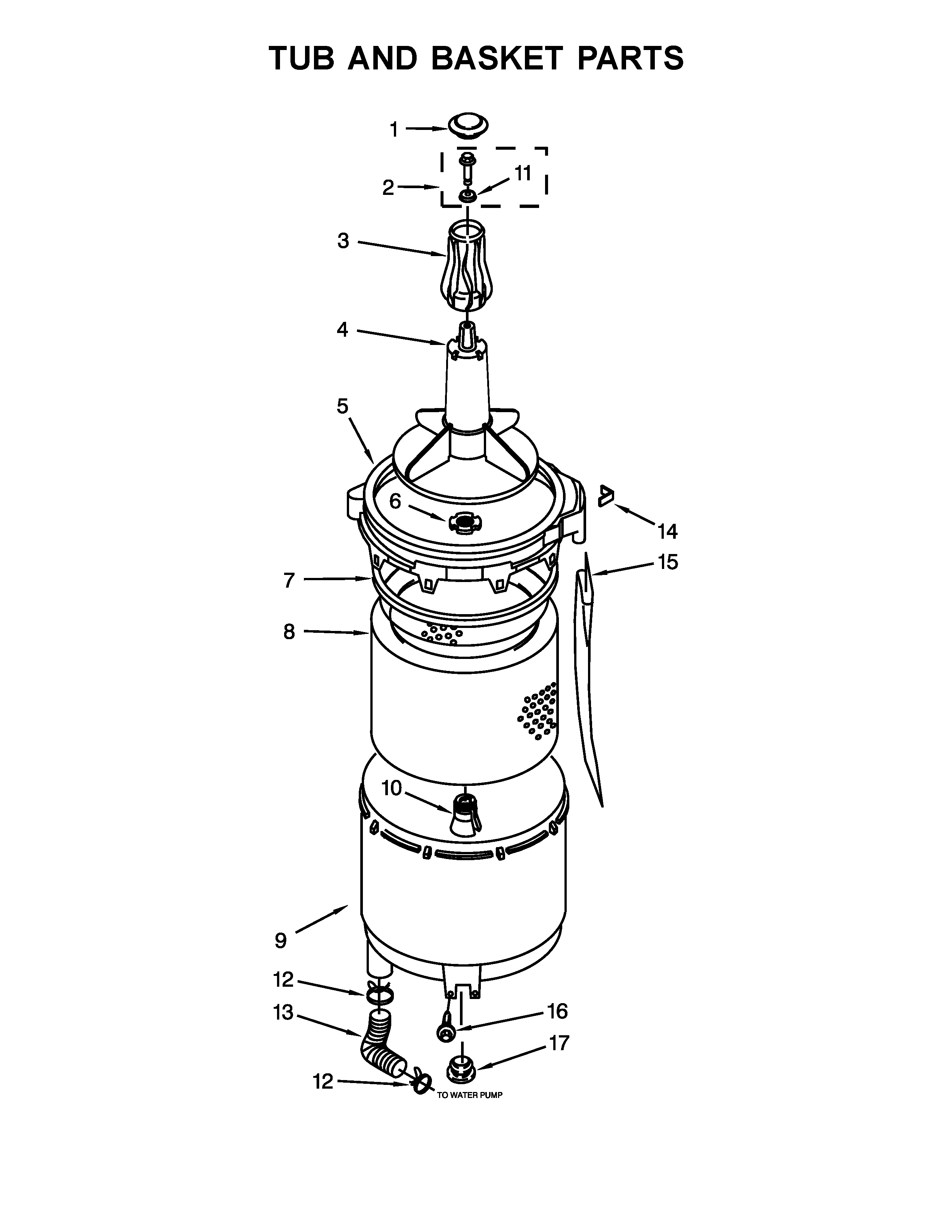 Tub and basket parts