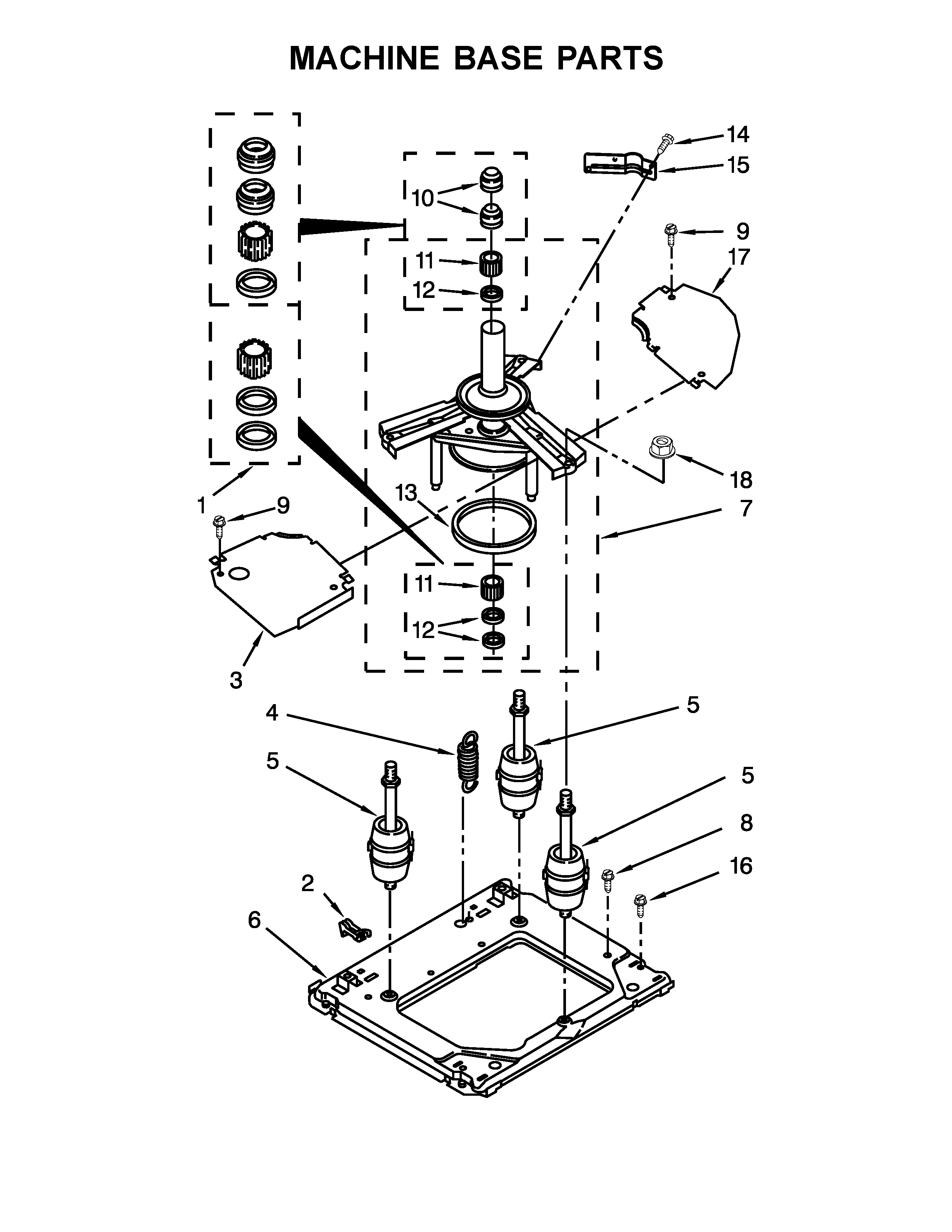 Machine base parts