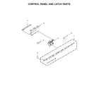 KitchenAid KDTM354EBS2 control panel and latch parts diagram