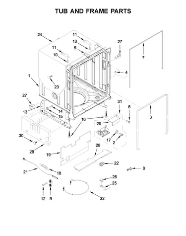 Tub and frame parts