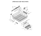 KitchenAid KDTM354EBS2 upper rack and track parts diagram