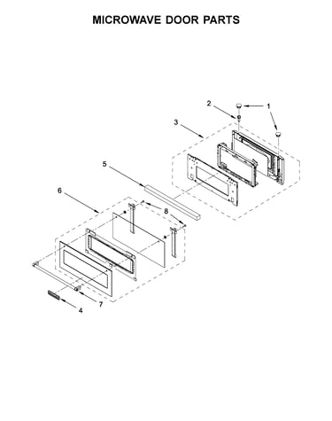 Microwave door parts