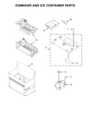 Icemaker and ice container parts