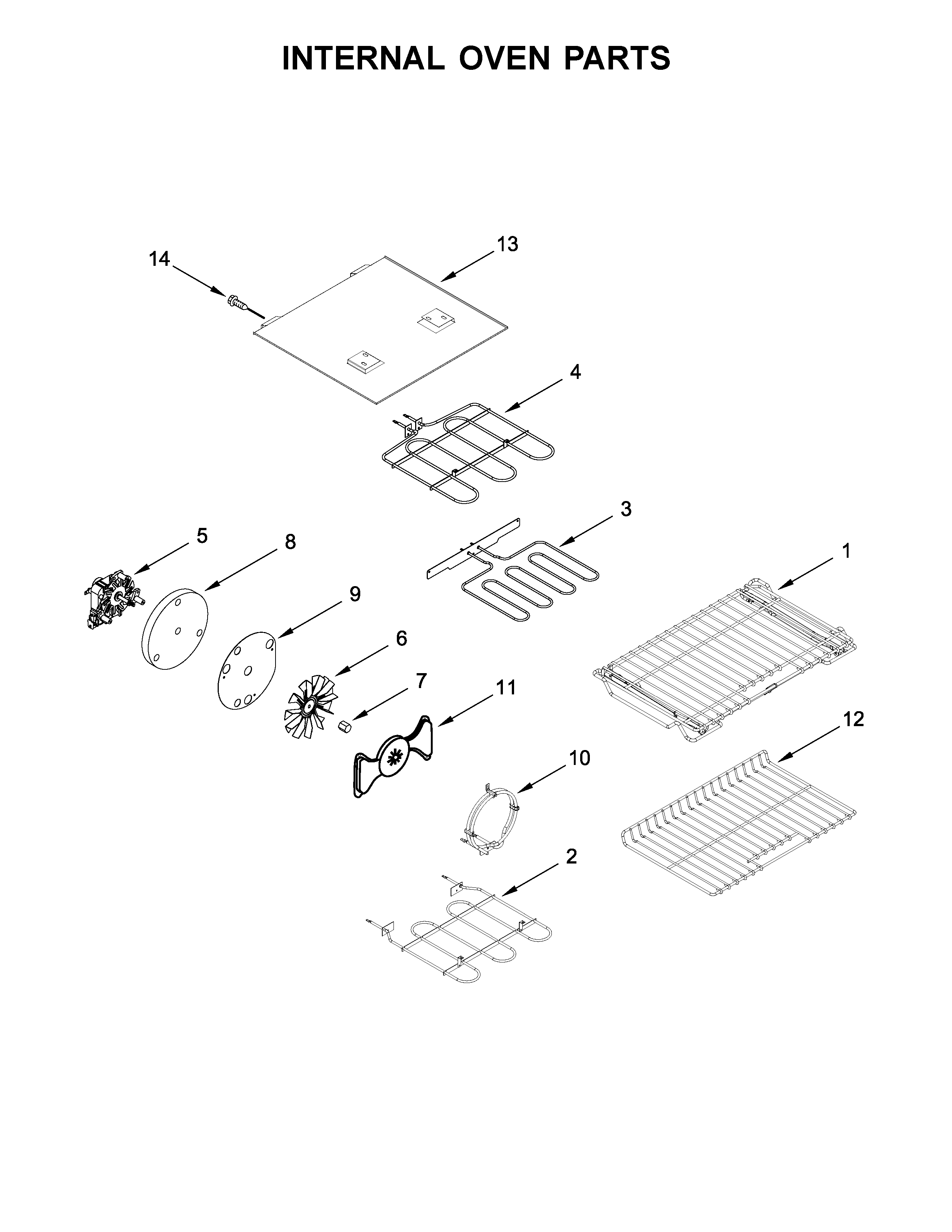 Internal oven parts