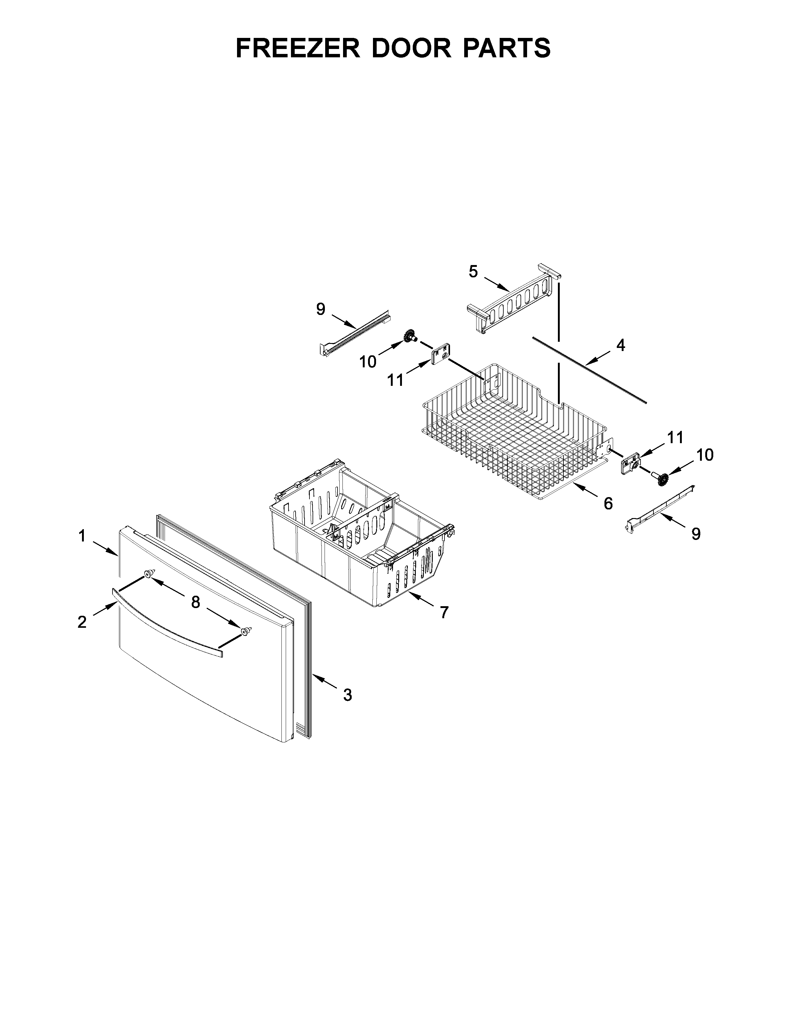 Freezer door parts