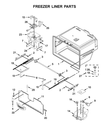 Freezer liner parts