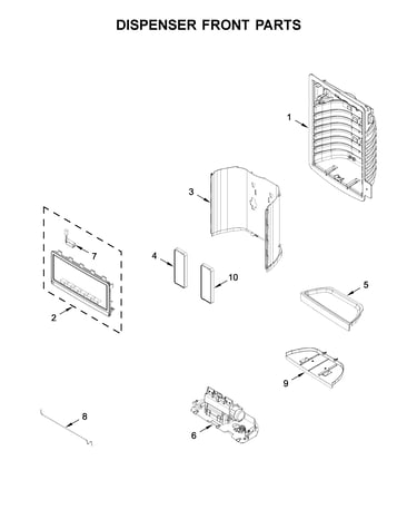 Dispenser front parts