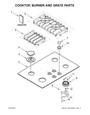 Cooktop, burner and grate parts