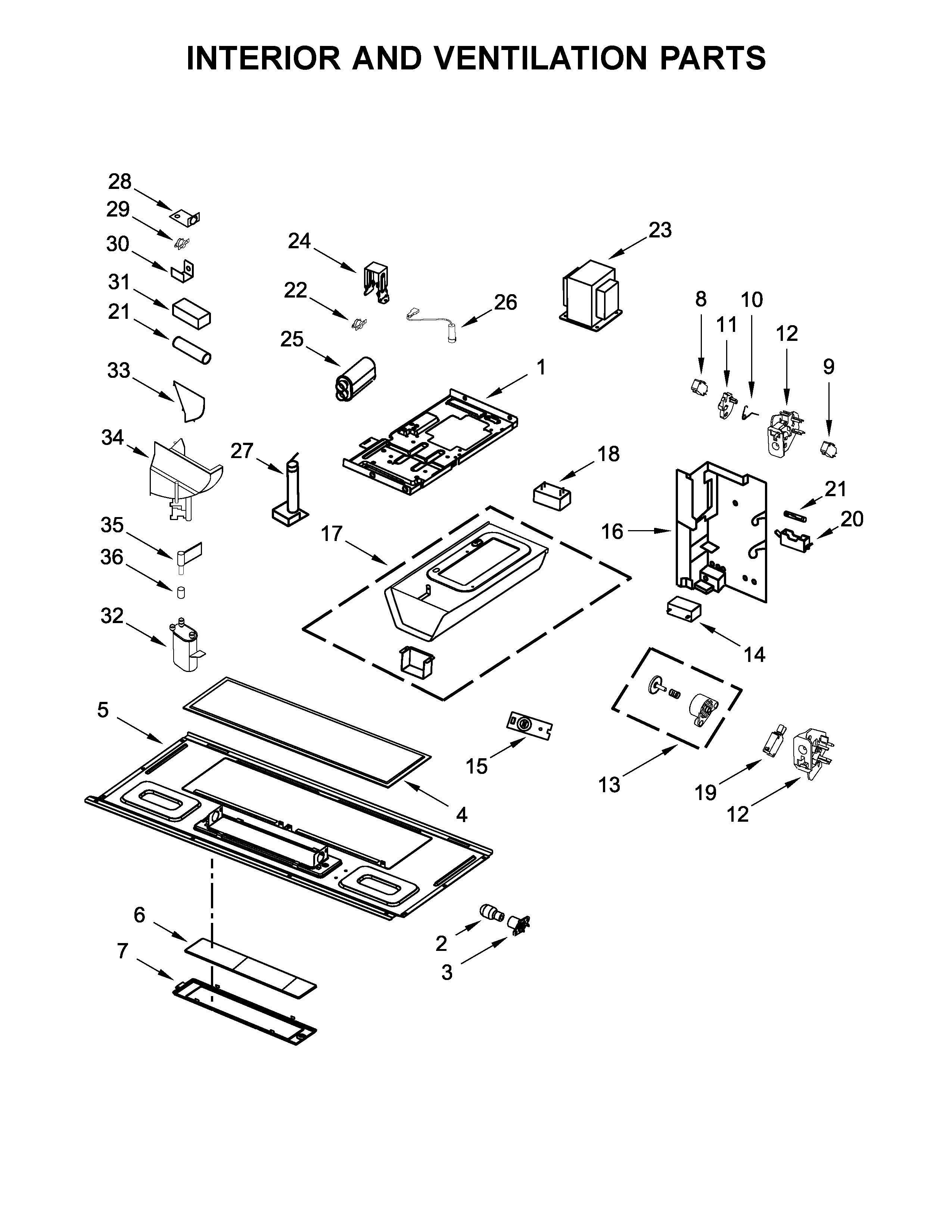 Interior and ventilation parts
