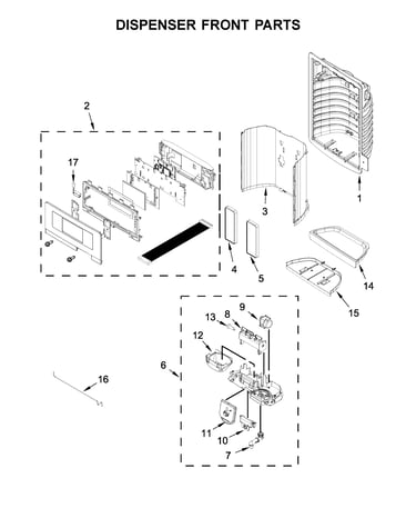 Dispenser front parts
